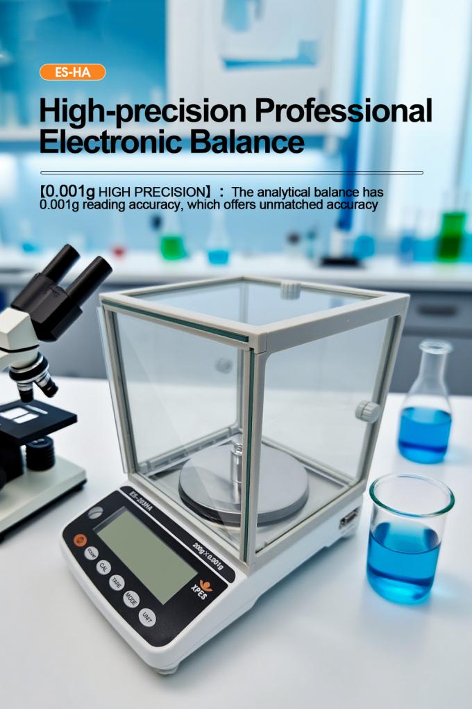 पढ़ने की क्षमता 0.001g प्रयोगशाला परिशुद्धता संतुलन प्रयोगशाला उपकरण विश्लेषणात्मक संतुलन पैमाने ड्राफ्ट शील्ड के साथ 0