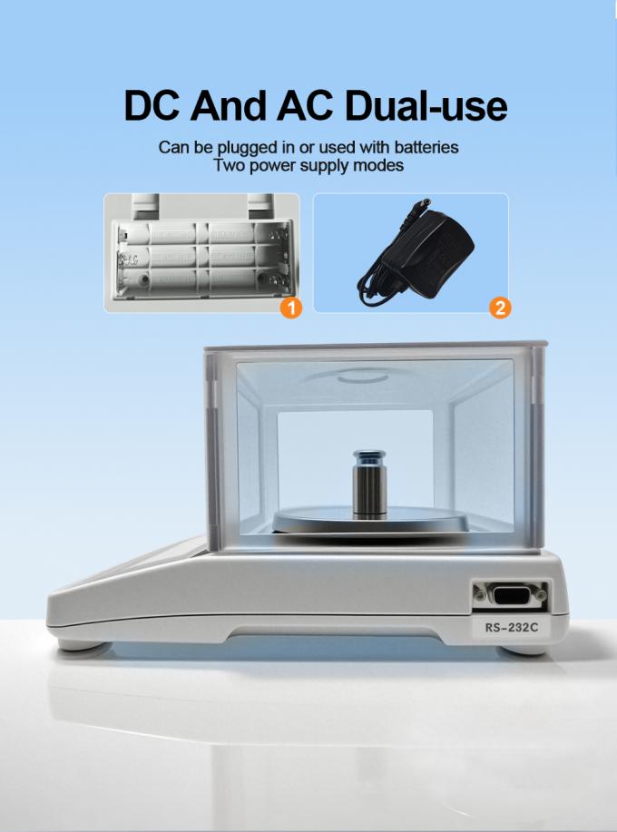 पढ़ने की क्षमता 0.001g प्रयोगशाला परिशुद्धता संतुलन प्रयोगशाला उपकरण विश्लेषणात्मक संतुलन पैमाने ड्राफ्ट शील्ड के साथ 2