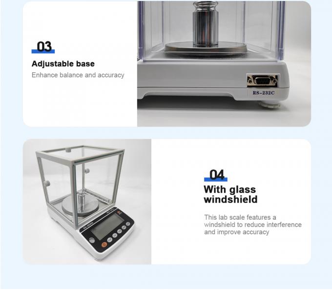 पढ़ने की क्षमता 0.001g प्रयोगशाला परिशुद्धता संतुलन प्रयोगशाला उपकरण विश्लेषणात्मक संतुलन पैमाने ड्राफ्ट शील्ड के साथ 3