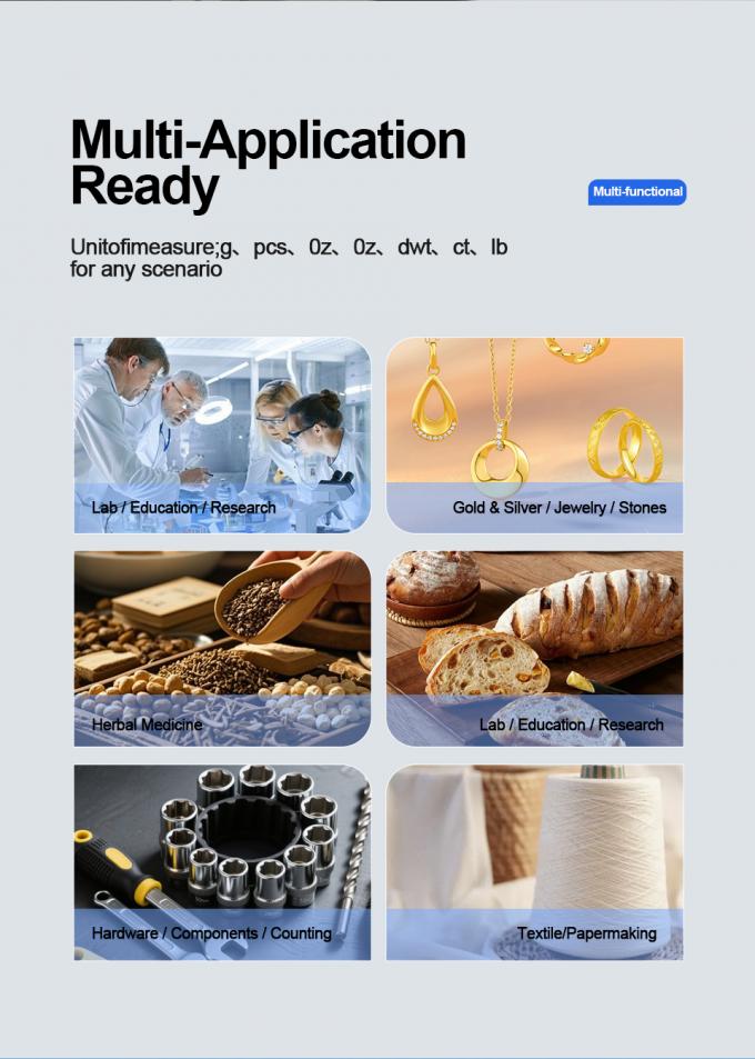 ज्वेलरी, जड़ी-बूटियों और हार्डवेयर के लिए उच्च परिशुद्धता डिजिटल इलेक्ट्रॉनिक बैलेंस &ndash; 0.01g/0.1g सटीकता 2